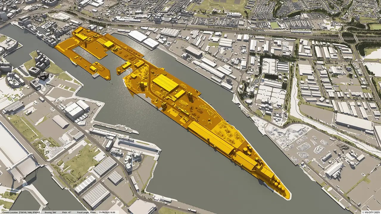 VU.CITY Belfast Data Smart Port - visualised in a digital twin 3D model