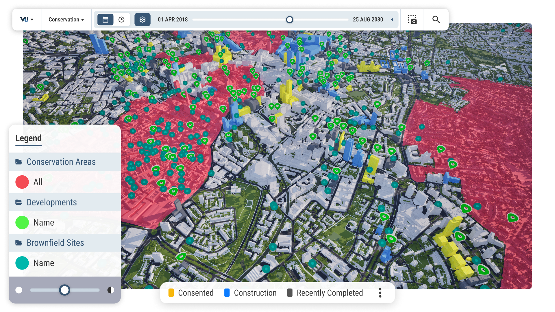 Use VU.CITY 4D data to collaborate with the team and plan city-wide policies