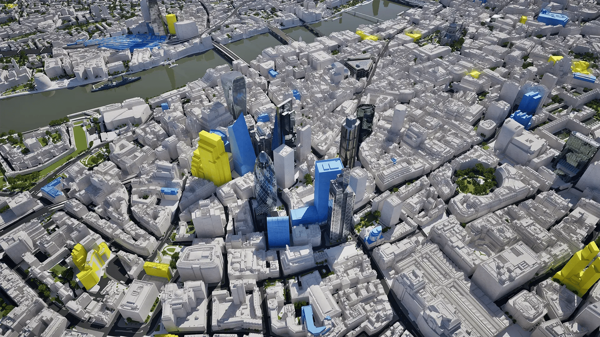 VU.CITY London city cluster skyline in 2016