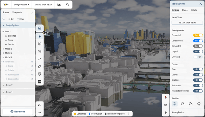 Timeline via scene manager.concept