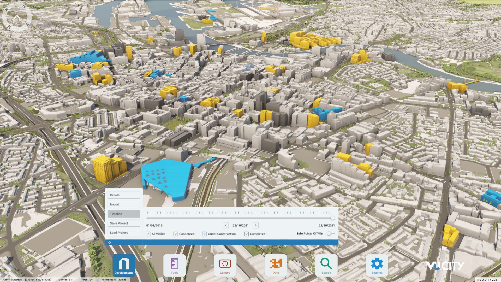 Belfast Consent Planning Timeline in a Digital Twin 3D Model using VU.CITY