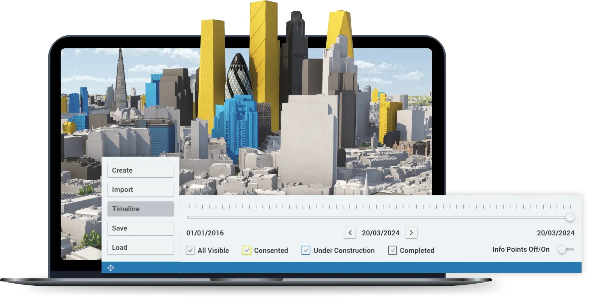 VU.CITY Timeline Tool to see propoosed, consented and completed buildings in context