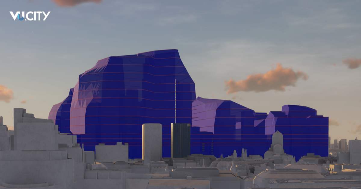 City of London skyline contour lines modelled in VU.CITY