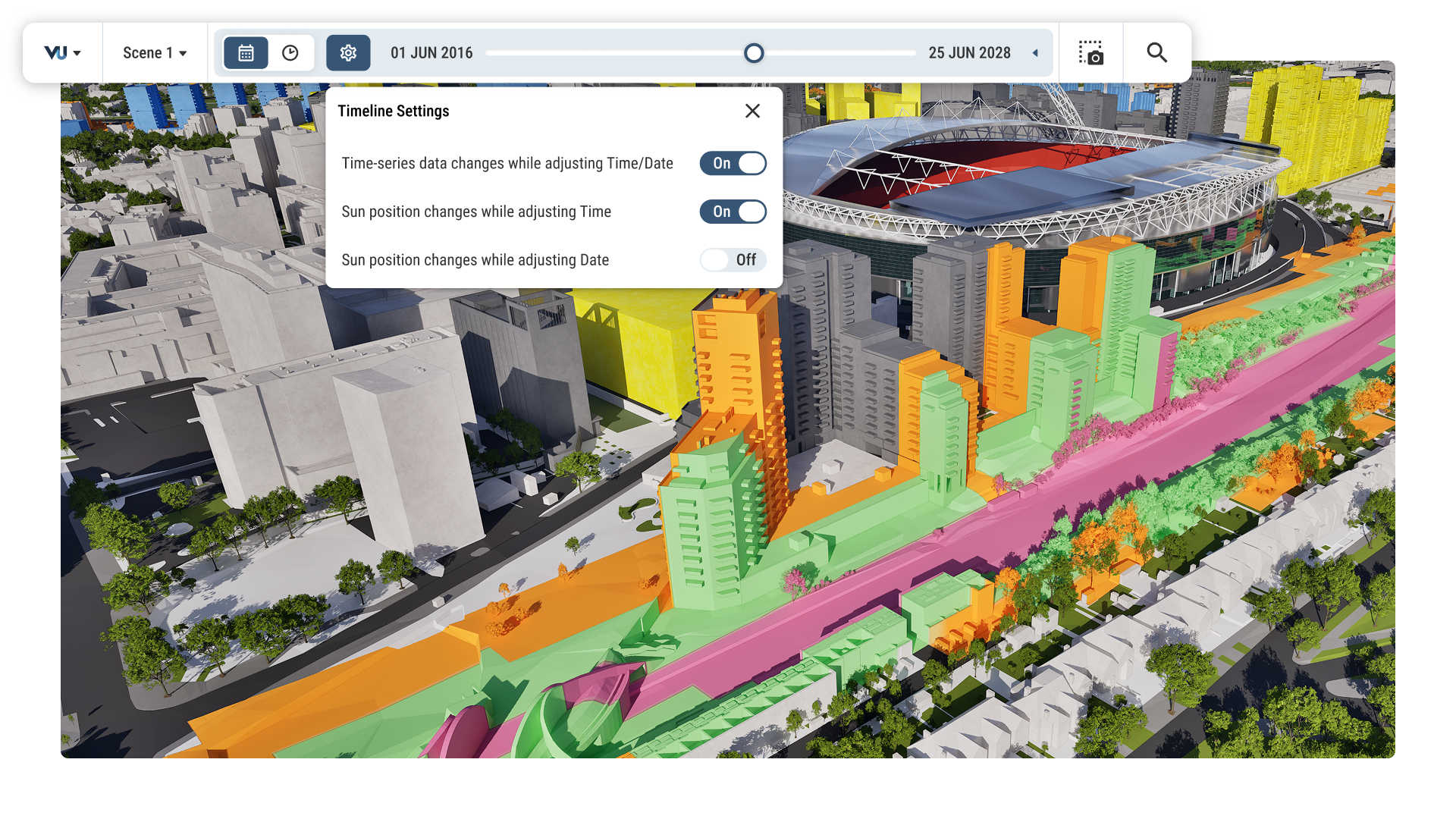 Bring ideas to life in 4D using time-based data layers in VU.CITY