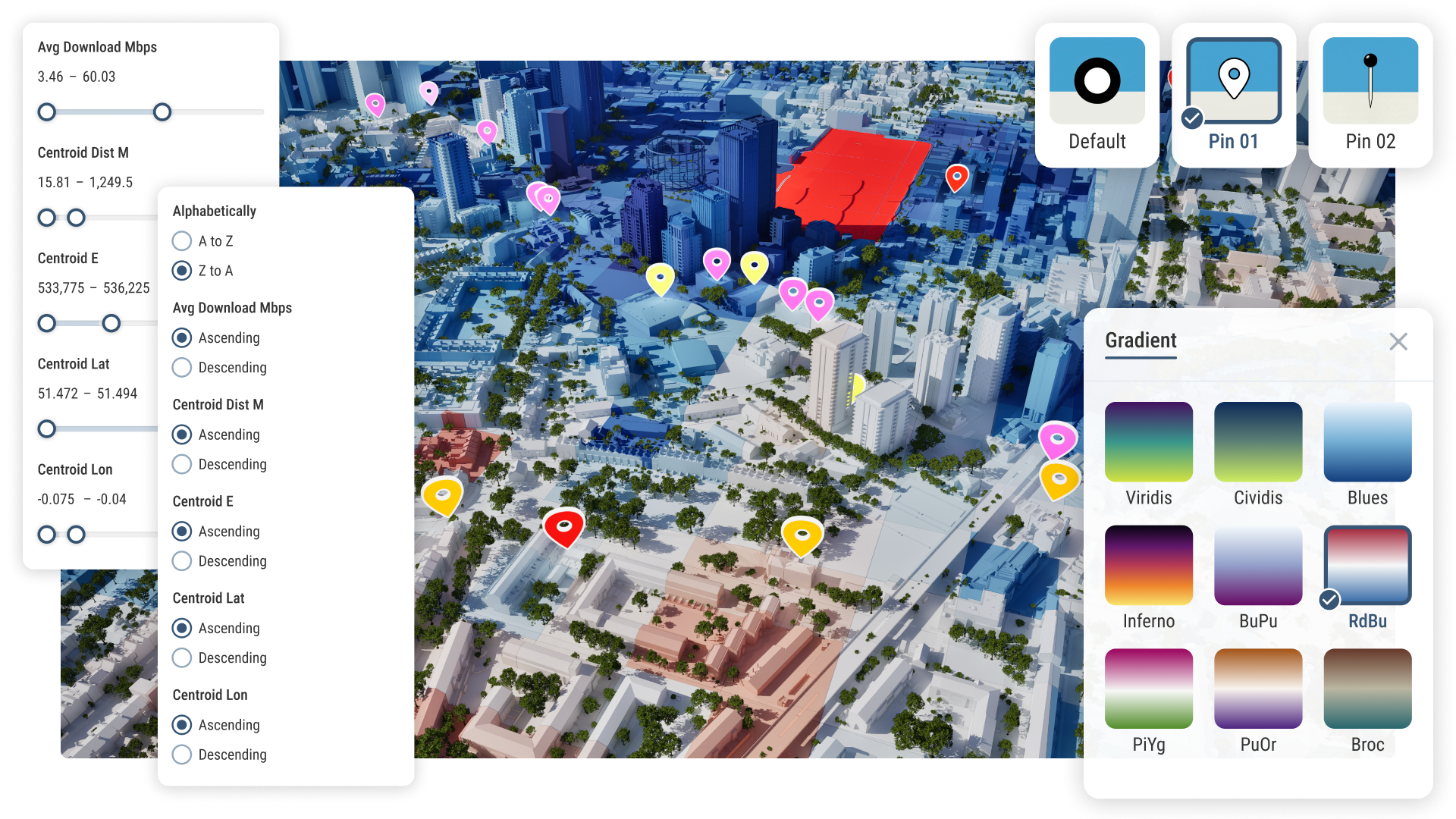 Customise and filter your data in 3D using VU.CITY