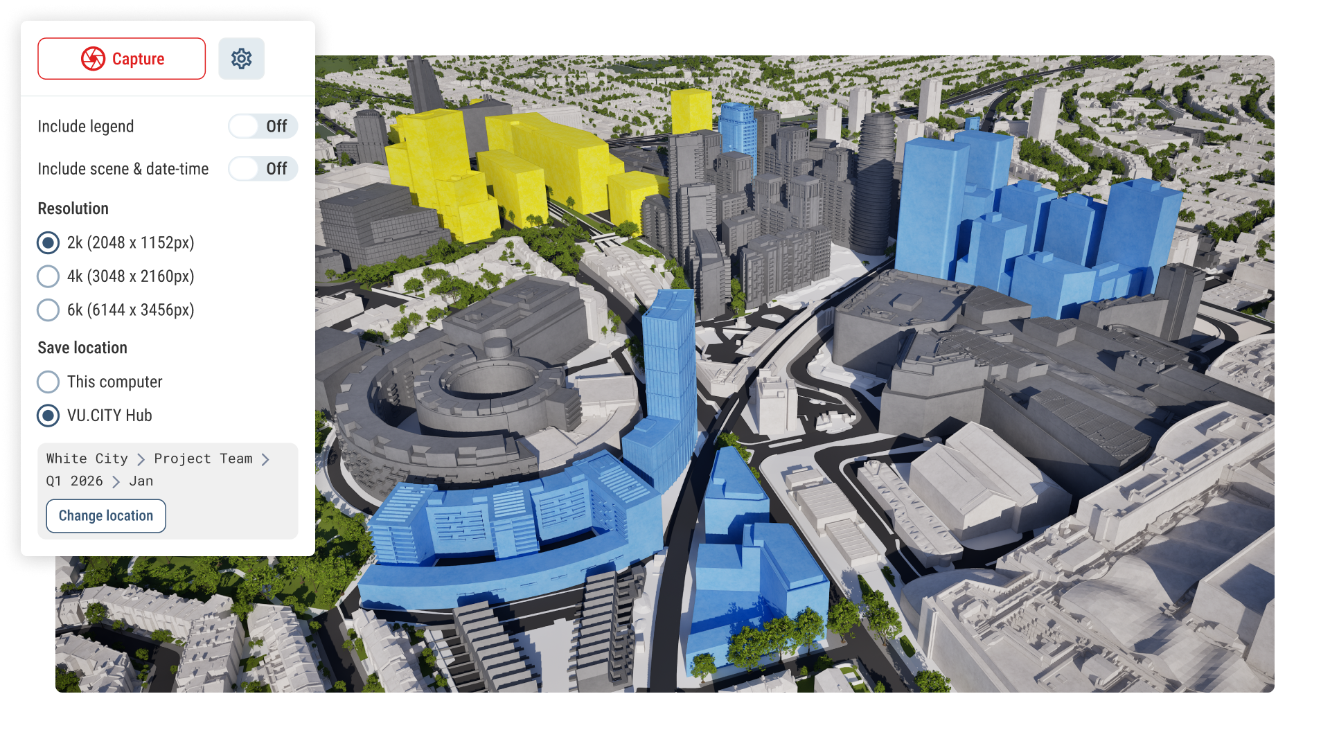 Quick capture images from VU.CITY