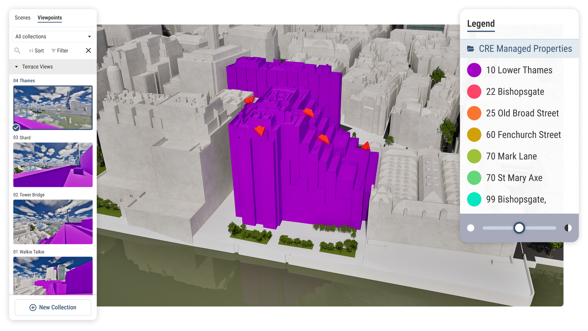 Visualise Real Estate assets and their views out in 4D