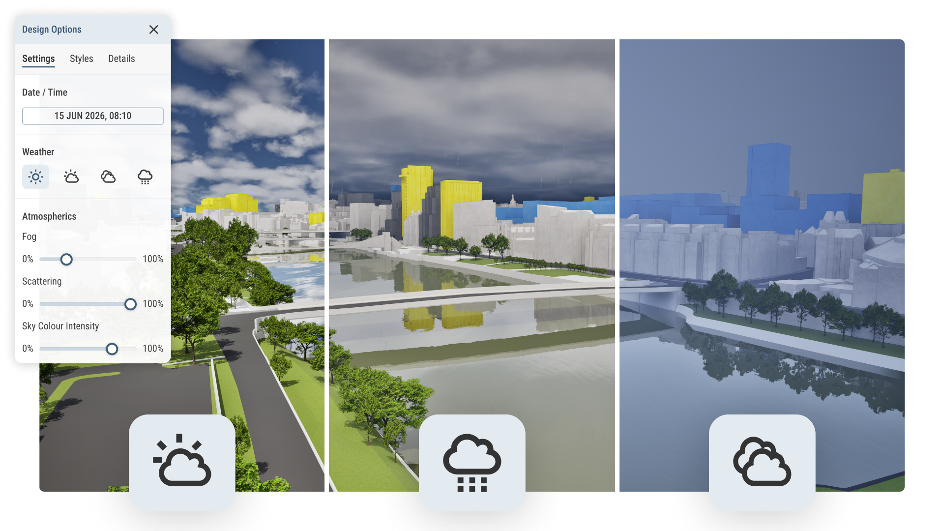 VU.CITY weather and atmospherics controls