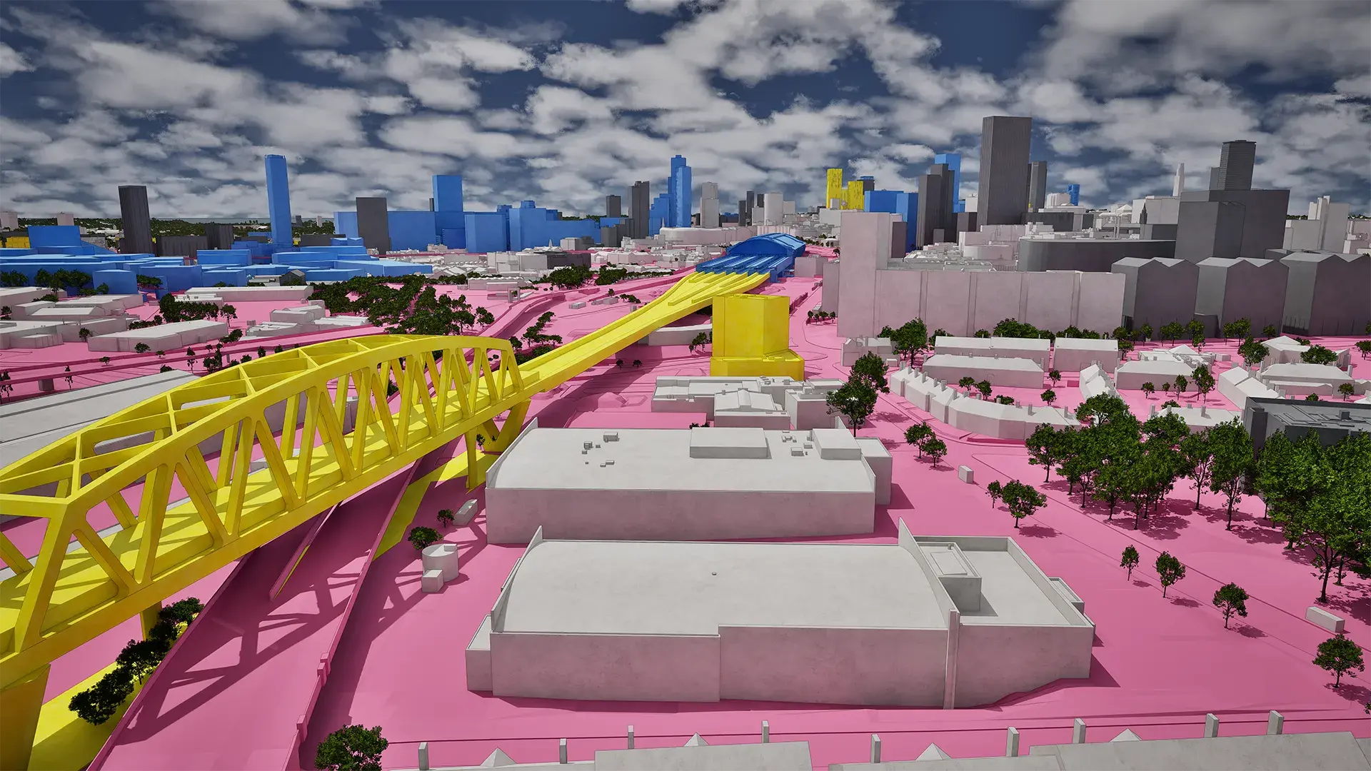 Birmingham future skyline in 2030 visualised in VU.CITY